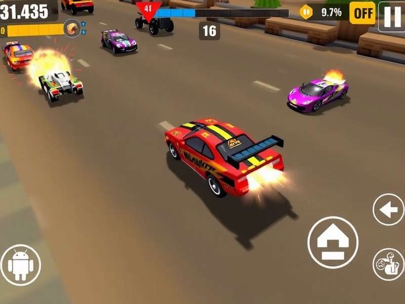 Chaos Clash Derby gameplay screenshot showing intense car battle action