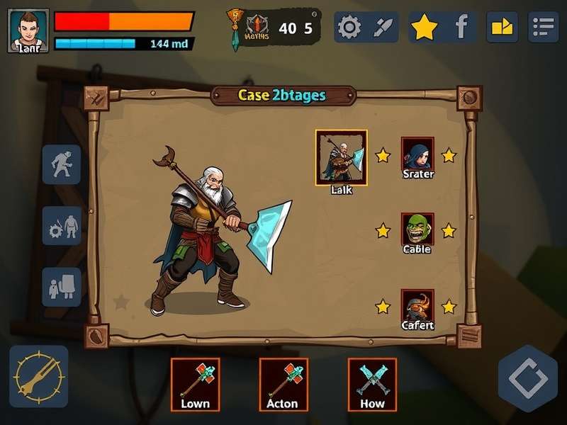 Axe Warrior Quest character customization screen