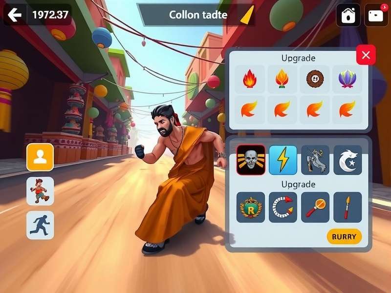 Saree Sprint Dynamo upgrade screen showing various character enhancement options