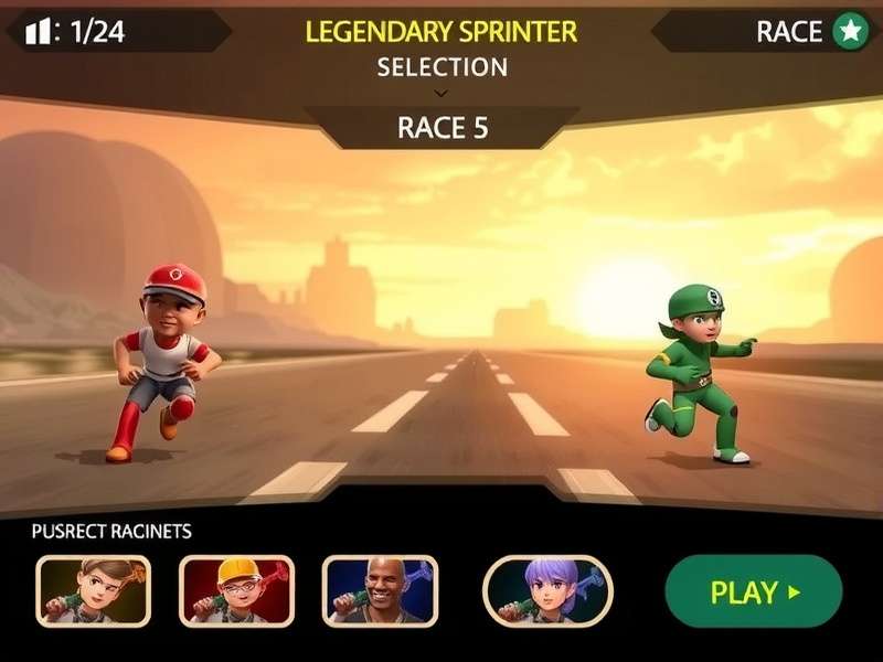 Legendary Sprinter Character Selection Screen Legendary Sprinter gameplay screenshot showing character selection
