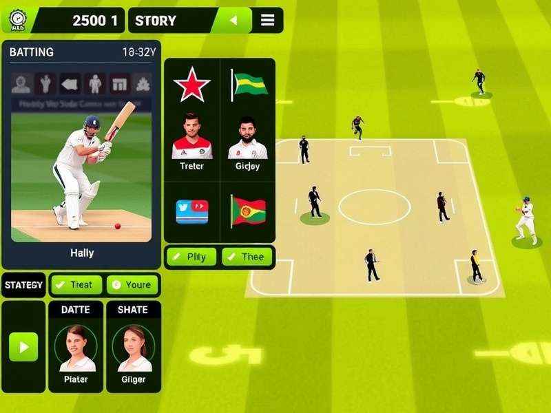 Hindustan Cricket Ace Batting Interface Hindustan Cricket Ace gameplay screenshot showing batting interface