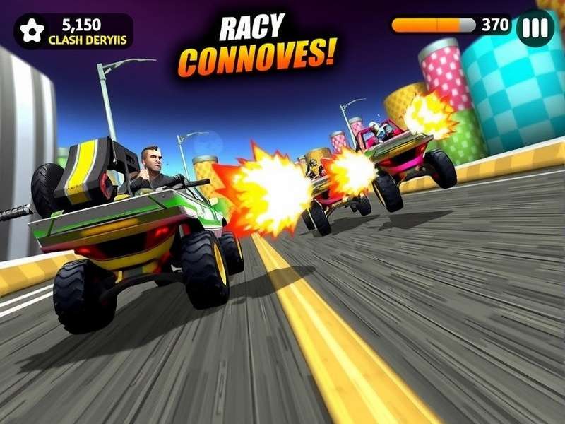 Chaos Clash Derby combat mechanics showing weapon usage during race