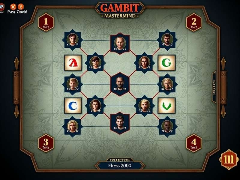 Gambit Mastermind gameplay setup showing board and pieces