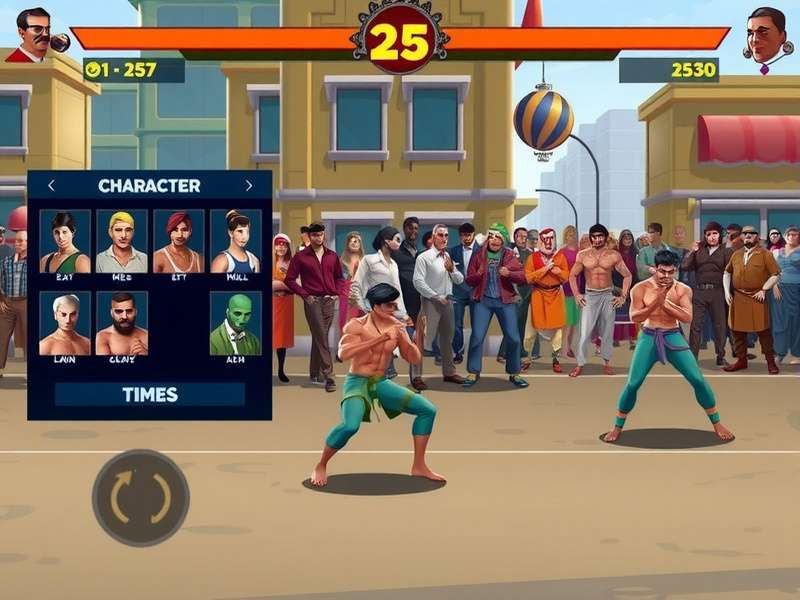Koramangala Fierce Fighters Gameplay Koramangala Fierce Fighters gameplay screenshot showing characters in Indian urban setting