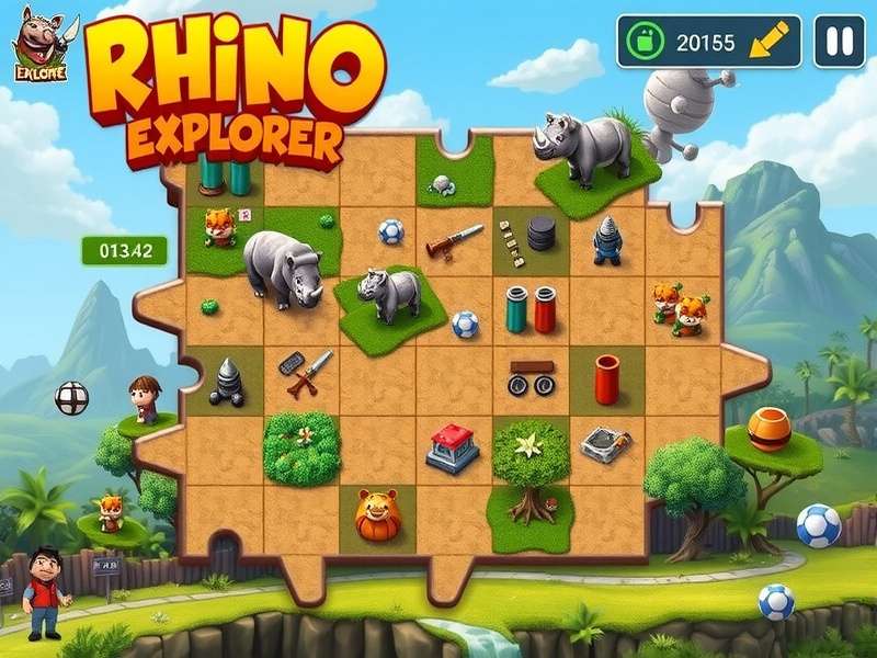 Rhino Land Explorer Main Game Screen Rhino Land Explorer Game Interface