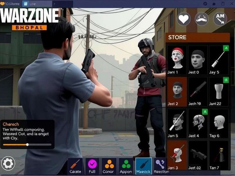 Warzone Bhopal Edition Gameplay Action Warzone Bhopal Edition gameplay screenshot showing character in urban environment