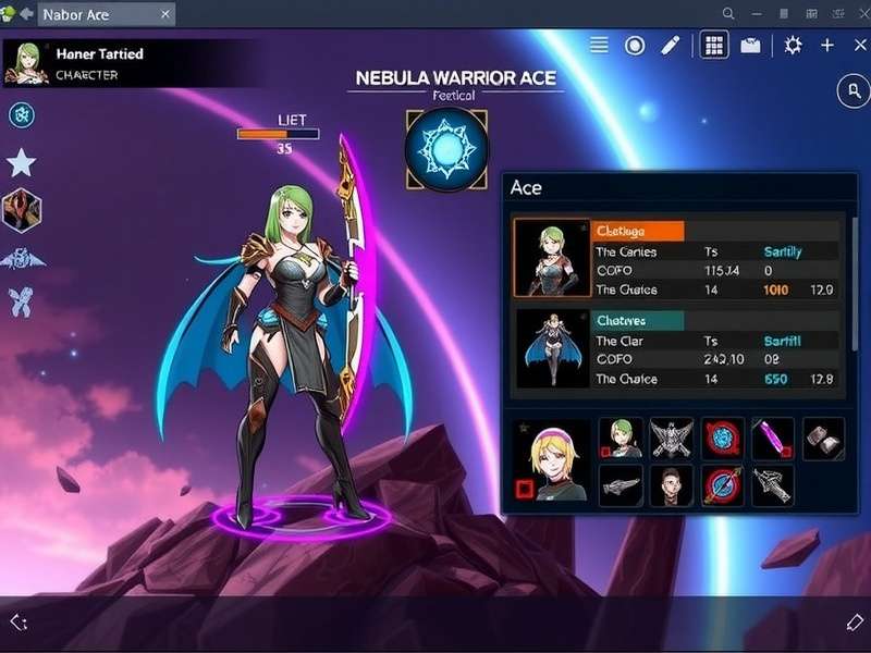 Character Selection in Nebula Warrior Ace Nebula Warrior Ace character selection screen