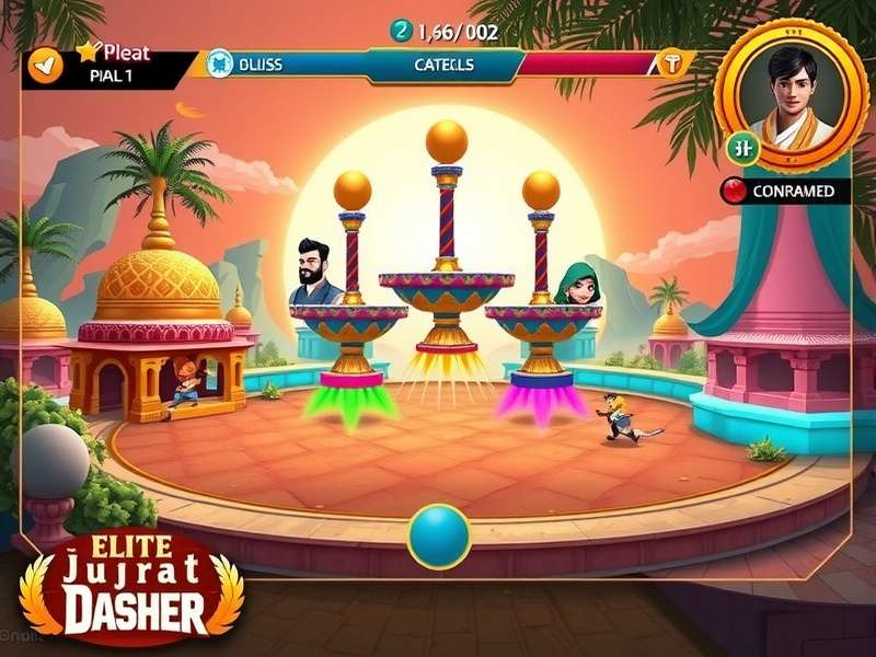 Elite Gujarat Dasher character selection screen showing diverse Indian-inspired avatars