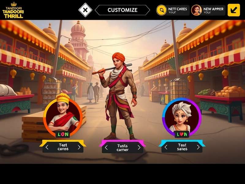 Tandoori Thrill Character Customization Tandoori Thrill character customization screen showing diverse options