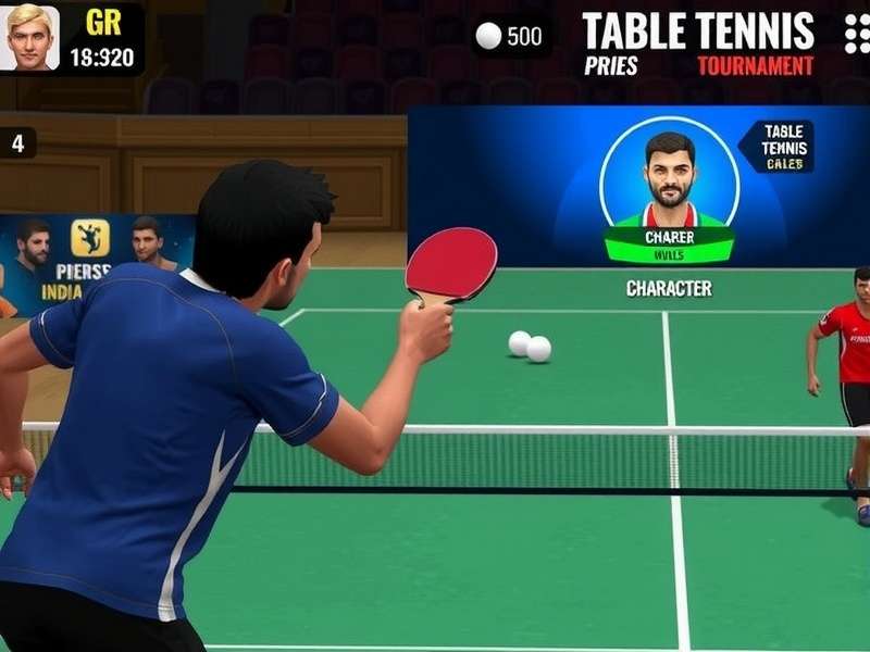 Table Tennis Star: India's Pride Gameplay Table Tennis Star: India's Pride gameplay screenshot showing intense match