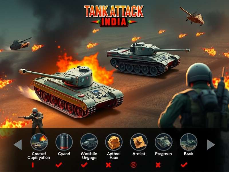 Tank Attack India game modes selection screen