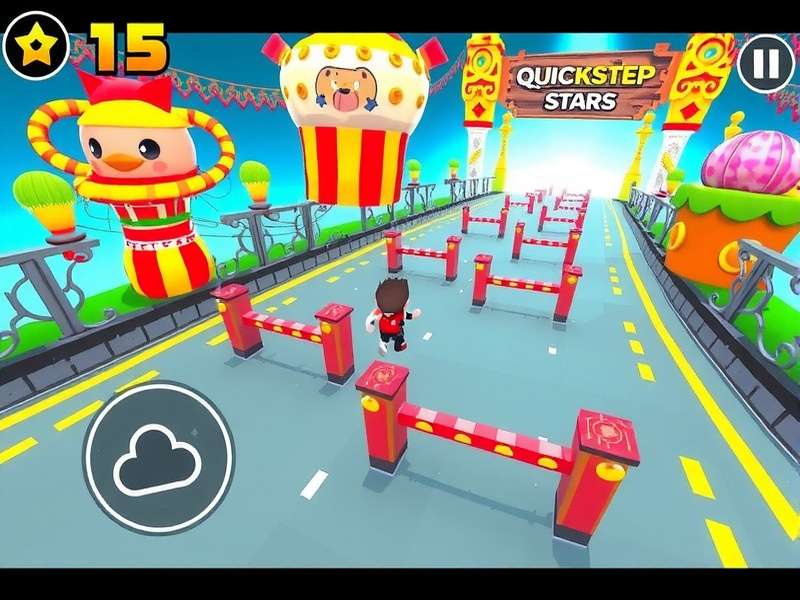 Quickstep Run Hero gameplay screenshot showing character running through vibrant environment