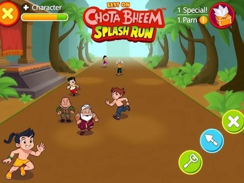 Chhota Bheem Splash Run Character Selection Chhota Bheem Splash Run character selection screen showing multiple playable characters