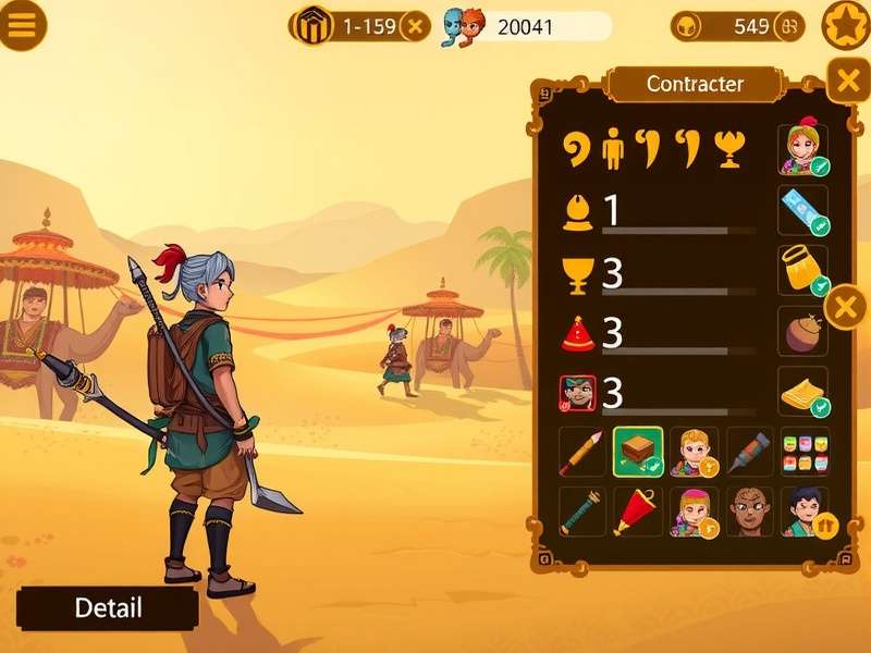 Fortune Quest India gameplay screenshot showing character in Rajasthan desert