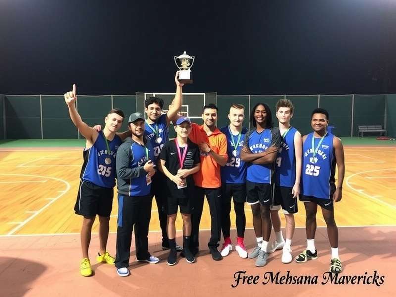 Mehsana Mavericks Victory Celebration Mehsana Mavericks team celebrating victory