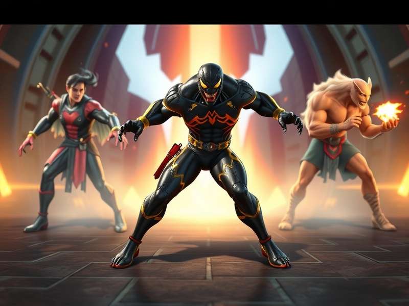 Panther Venom character lineup showing main heroes and villains