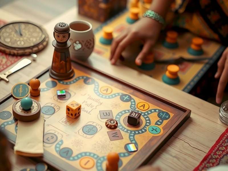 Jaggery Journey Game Components Detailed View Detailed view of Jaggery Journey game components and board layout