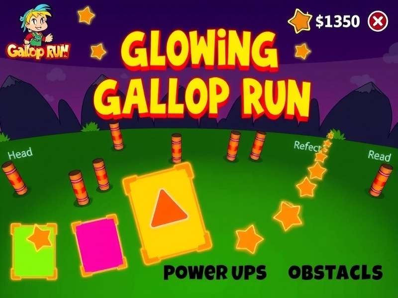 Glowing Gallop Run power-ups and obstacles