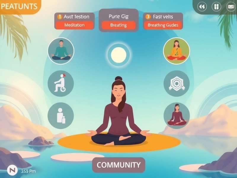 Community features in Inner Journey Explorer showing group meditation sessions