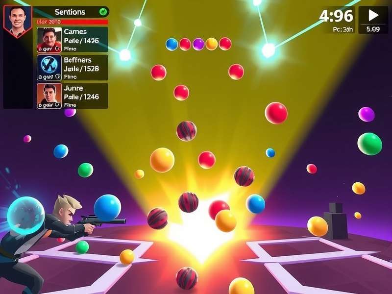 Ball Blasters gameplay screenshot showing intense multiplayer action