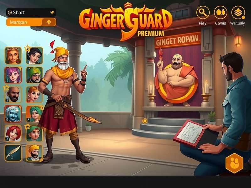 Ginger Guard Premium gameplay screenshot showing vibrant Indian-inspired visuals