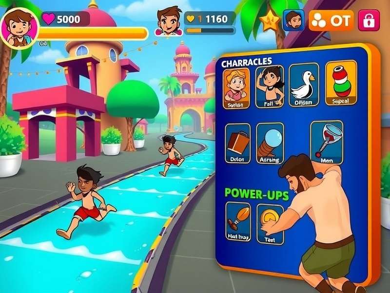 Chhota Bheem Splash Run Power-ups Chhota Bheem Splash Run power-ups and special items displayed during gameplay