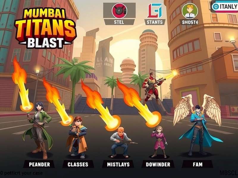 Mumbai Titans Blast gameplay screenshot showing characters and urban environment