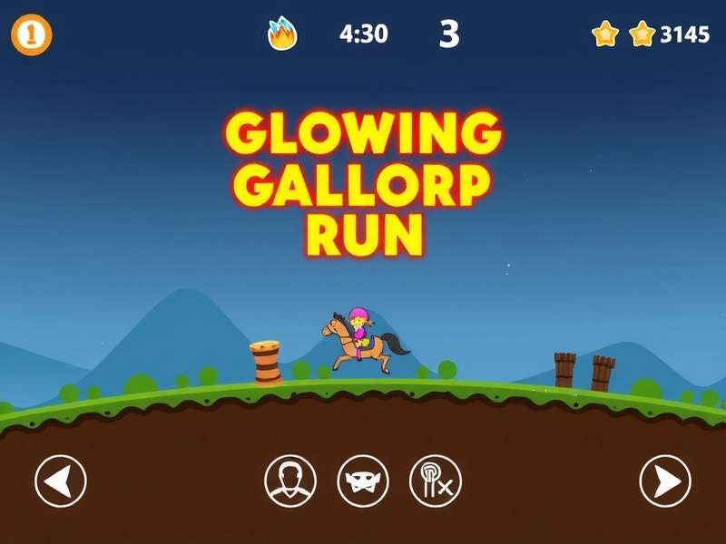 Glowing Gallop Run gameplay screenshot showing character and obstacles