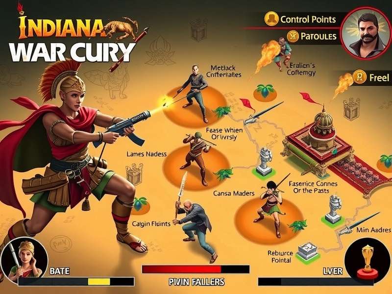 Indian War Cry Fury Strategic Map Indian War Cry Fury strategic map showing control points and resource locations