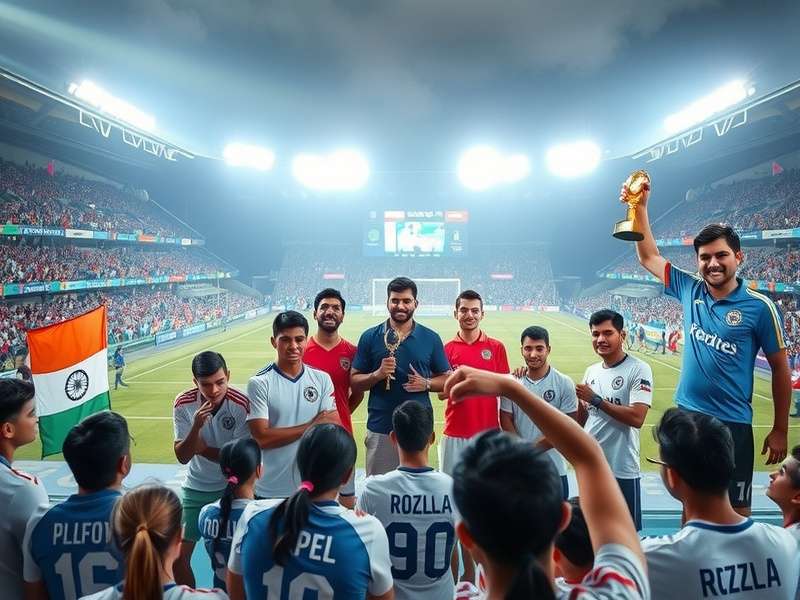 Champions celebrating with Indian Football Frenzy Cup trophy Indian Football Frenzy Cup trophy presentation ceremony