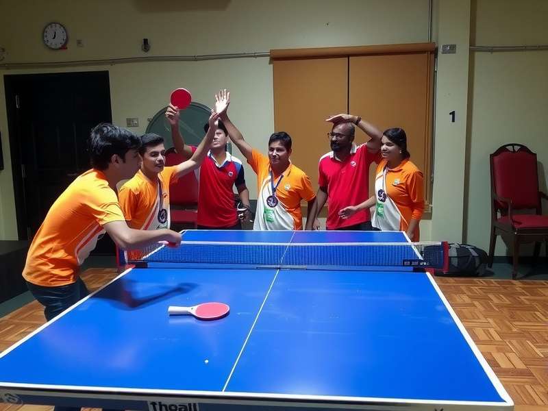 Indian table tennis player demonstrating technique