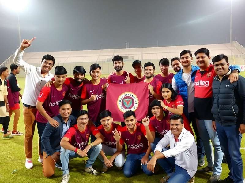 Hyderabad FC Maverick fans celebrating