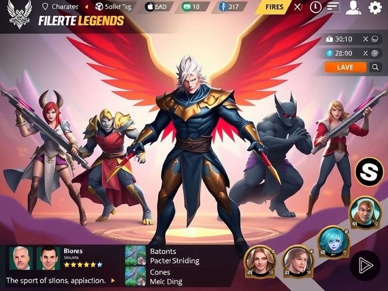Character Selection in Fierce Battle Legends Fierce Battle Legends character selection screen
