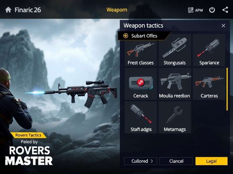 Weapon Customization in Rovers Royale Master Rovers Royale Master weapon customization interface showing various attachments