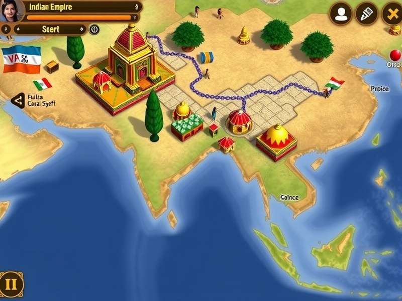 Indian Empire Gameplay Interface Indian Empire gameplay screenshot showing strategic interface