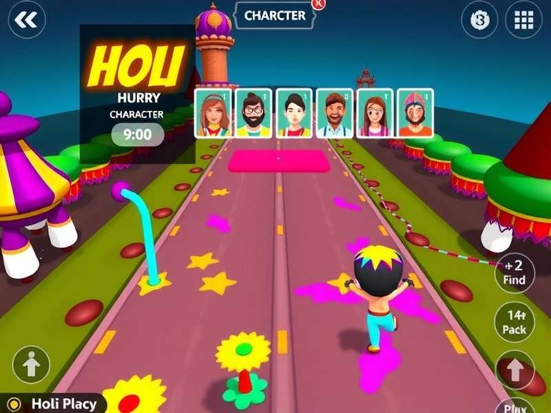 Colorful Visual Design of Holi Hurry Holi Hurry visual design showing vibrant colors and festival decorations