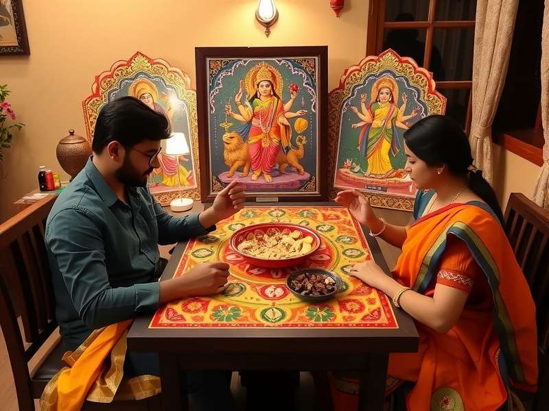 Intergenerational Durga Dash Game Family playing Durga Dash together