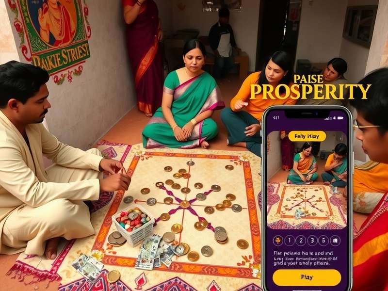 People playing Paise Prosperity game in traditional setting