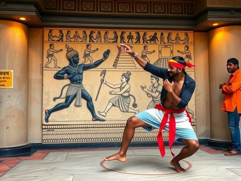 Ancient temple relief depicting Bengal Ring Fighter techniques