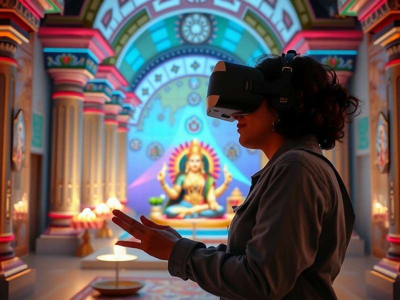 Immersive Prayer Experience User performing VR prayer with headset