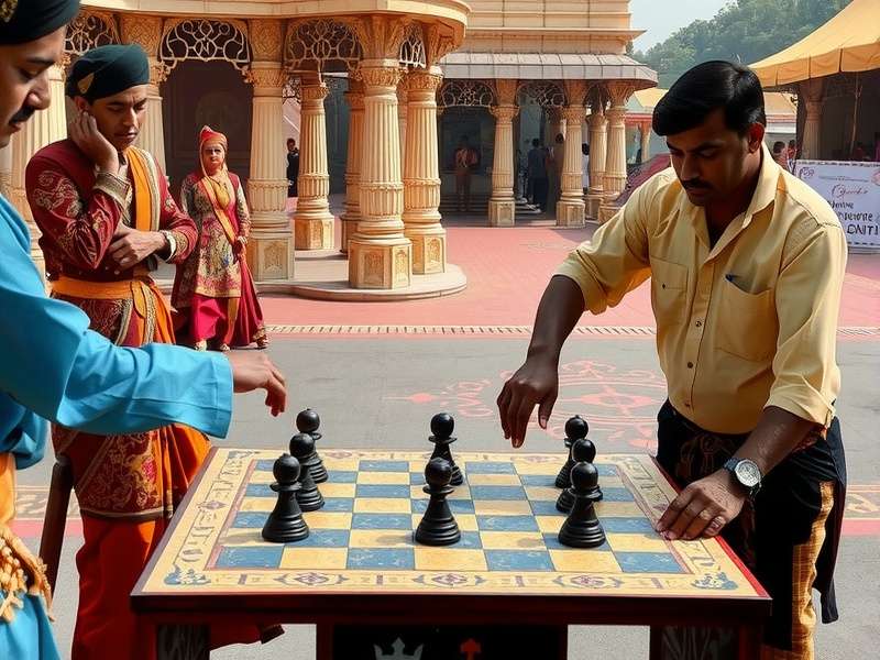 Historical Royal Court Game Session Historical depiction of Begumpet Royal Bombers being played in royal court